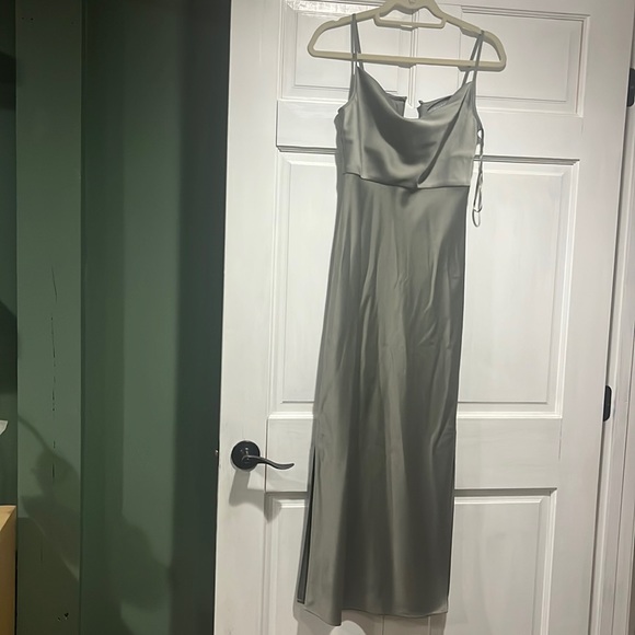 BHLDN Cali Satin Cowl-Neck Midi Slip Dress - Picture 4 of 10